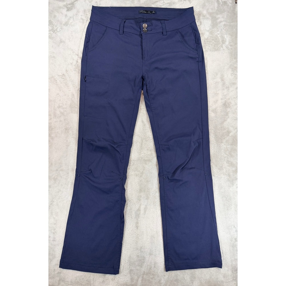 PrAna Women Pants Halle Straight Leg Hiking Outdoor Navy Blue 10